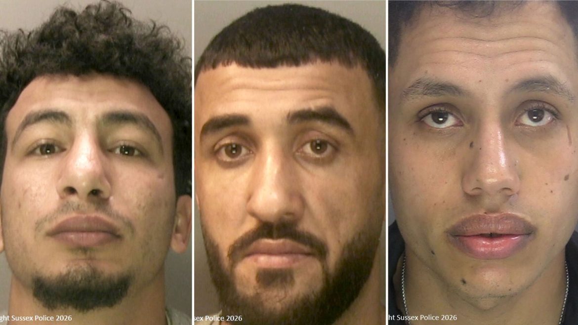 Three men found guilty over rape of woman on beach