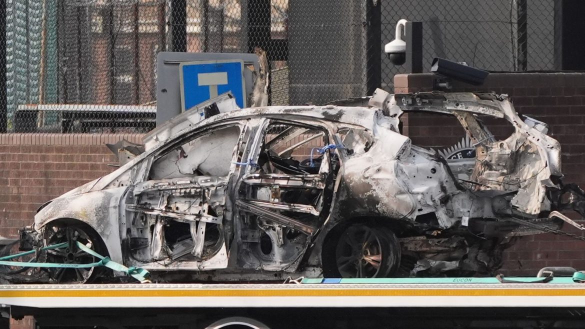 Man, 66, charged after car bomb attack outside police station in Northern Ireland